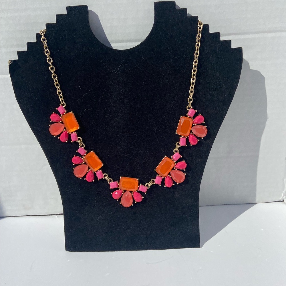 Premier designs pink and Orange Statement Necklace